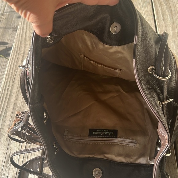 PlusBag Italy Zebra Haircalf Leather Western Tote shoulder bag Boho Cowgirl Chic - Picture 10 of 11